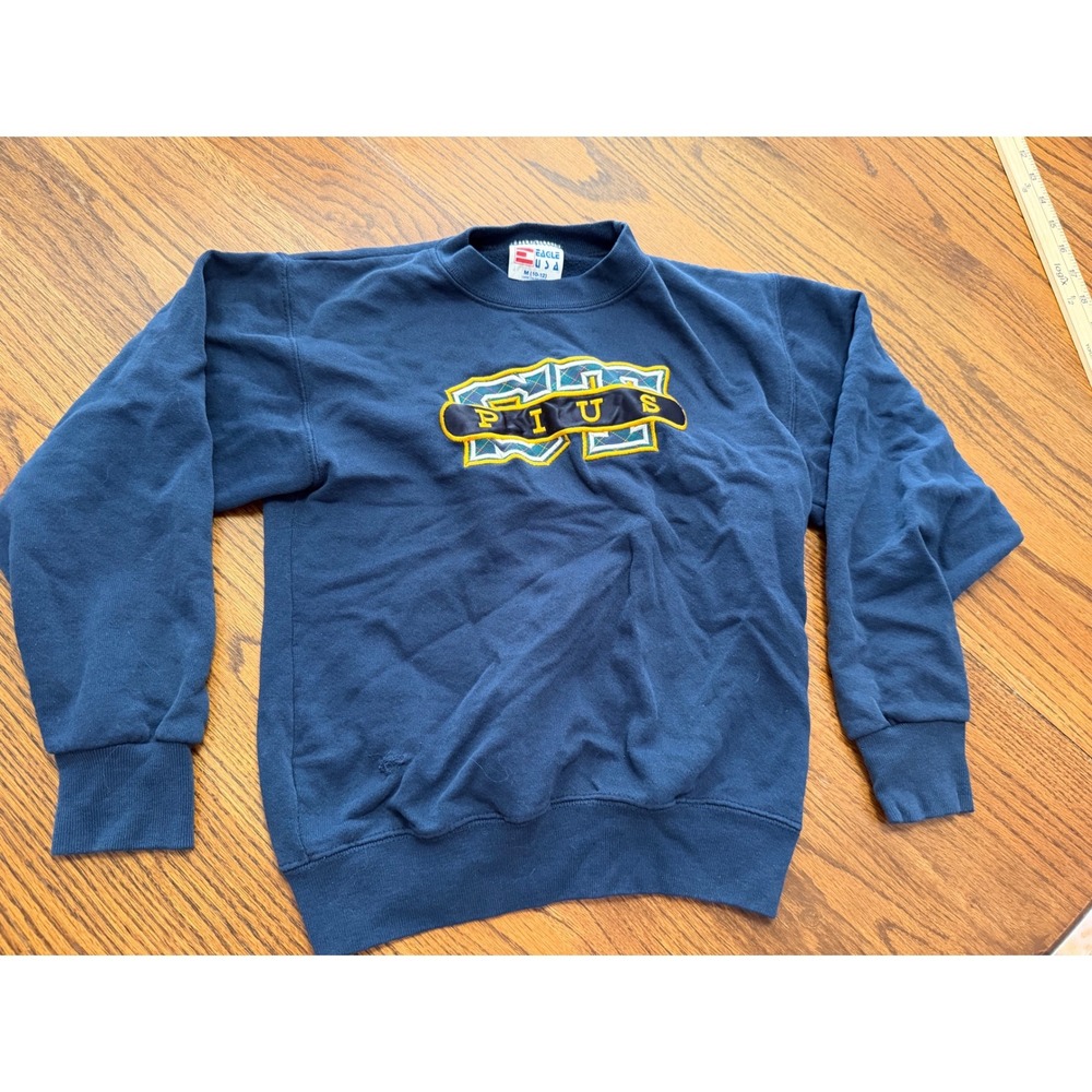 Eagle USA Youth Pius Sweatshirt Navy Blue Graphic Pullover Size M 10-12